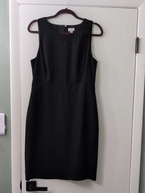 J. Crew Black Sleeveless Midi Sheath Dress